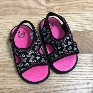Wonder Nation Pink Black Sandals Sz 4